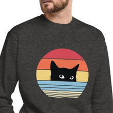 Load image into Gallery viewer, Retro Cat Unisex Fleece Pullover Sweatshirt