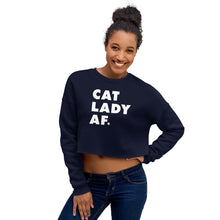 Load image into Gallery viewer, Cat Lady AF Crop Sweatshirt