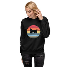 Load image into Gallery viewer, Retro Cat Unisex Fleece Pullover Sweatshirt