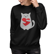 Load image into Gallery viewer, Cat Hug Unisex Fleece Pullover Sweatshirt