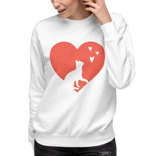Load image into Gallery viewer, Cat Hearts Unisex Fleece Pullover Sweatshirt