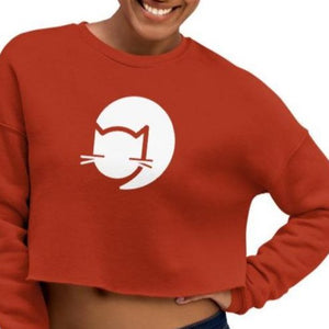 CatCafe Lounge Icon Crop Sweatshirt (Red)