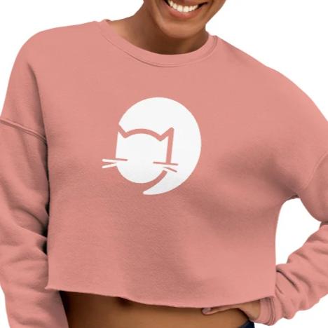 CatCafe Lounge Icon Crop Sweatshirt (Blush)