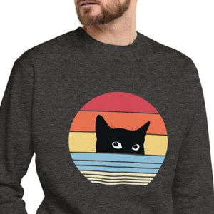 Retro Cat Unisex Fleece Pullover Sweatshirt