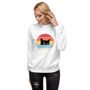 Retro Cat Unisex Fleece Pullover Sweatshirt