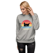 Load image into Gallery viewer, Retro Cat Unisex Fleece Pullover Sweatshirt
