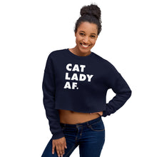 Load image into Gallery viewer, Cat Lady AF Crop Sweatshirt
