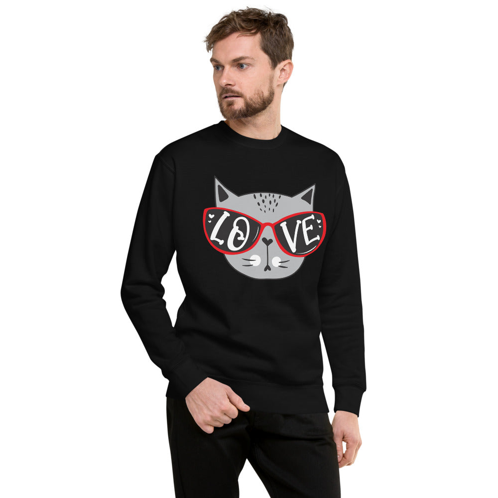 Cool Cat Love Unisex Fleece Pullover Sweatshirt
