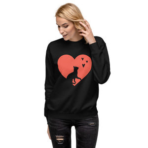 Cat Hearts Unisex Fleece Pullover Sweatshirt