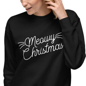 Meowy Christmas Unisex Fleece Pullover Sweatshirt