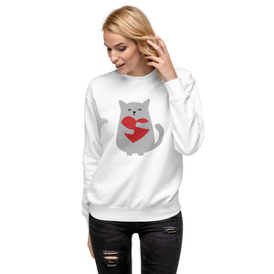 Cat Hug Unisex Fleece Pullover Sweatshirt