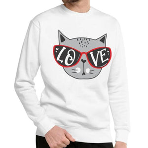 Cool Cat Love Unisex Fleece Pullover Sweatshirt