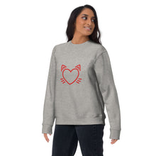 Load image into Gallery viewer, Cat Heart Unisex Fleece Sweatshirt
