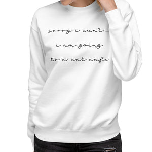 Cat Cafe Unisex Fleece Sweatshirt Pullover