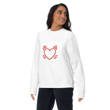 Load image into Gallery viewer, Cat Heart Unisex Fleece Sweatshirt
